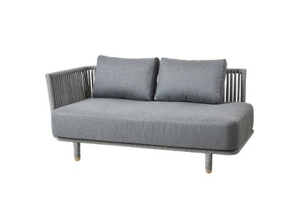 Cane-line - MOMENTS 7542 2-pers. sofa højre modul / Inkl. grå hyndesæt