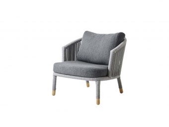 Cane-line: Moments lounge stol, inkl. grå hyndesæt