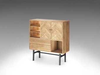 CASØ - 230 Highboard med sildebenslåger / 120 x 131 x 45 cm