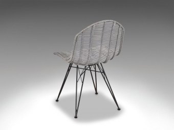 LIVING DESIGN CHAIR uden armlæn - Metal/Rattan spisestol