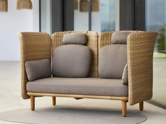 Cane-line - Arch 2-pers. sofa m/ høj arm/ryglæn - udendørs