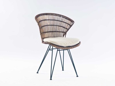 LIVING COMFORT CHAIR - BRUN Rattan spisestol
