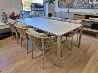 TILBUD - Cane-line PURE 100x200 havebord + 6 Ocean stole (udstillingssæt)