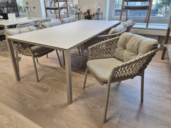 TILBUD - Cane-line PURE 100x200 havebord + 6 Ocean stole (udstillingssæt)