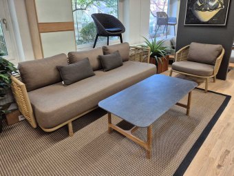 TILBUD - Cane-line SENSE loungegruppe - 3-pers. sofa + 2 stol + sofabord