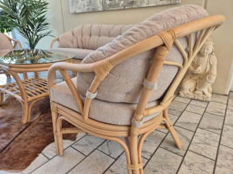 FREJA LUXURY kurvemøbler | 3 pers. sofa + 2 stk. stole + ovalt Sofabord