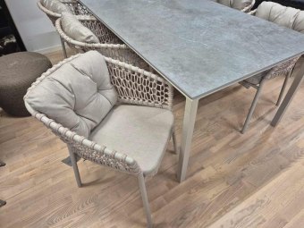 TILBUD - Cane-line PURE 100x200 havebord + 6 Ocean stole (udstillingssæt)