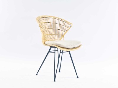 LIVING COMFORT CHAIR - NATUR Rattan/metal spisestol