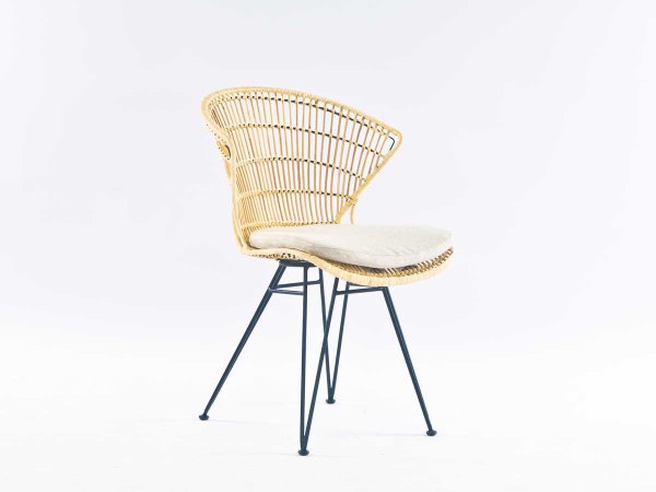 LIVING COMFORT CHAIR - NATUR Rattan/metal spisestol