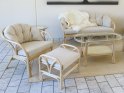 FREJA COMPACT kurvemøbler | 2-pers. sofa + 2 stk. stole + ovalt Sofabord