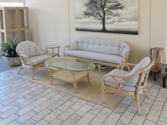 FREJA LUXURY kurvemøbler | 3 pers. sofa + 2 stk. stole + ovalt Sofabord