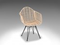 LIVING DESIGN CHAIR med armlæn - Metal/Rattan spisestol