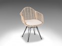 LIVING DESIGN CHAIR med armlæn - Metal/Rattan spisestol