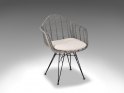 LIVING DESIGN CHAIR med armlæn - Metal/Rattan spisestol