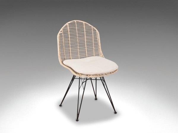 LIVING DESIGN CHAIR uden armlæn - Metal/Rattan spisestol