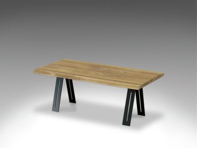 Kristensen & Kristensen - ELEGANT planke-sofabord / metalbukkeben