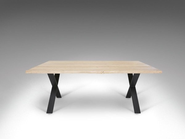 VIKING Sofabord / 3 cm. bordplade / Metal krydsben - X-ben