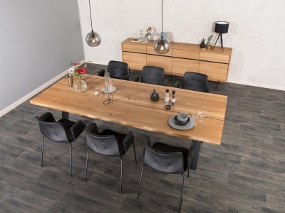 Kristensen & Kristensen - ELEGANT RAW Rustikt Plankebord - Rektangulær / Ben i 10 mm pladestål