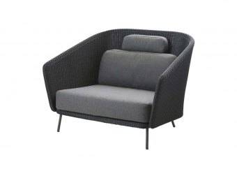 Cane-line: Mega lounge stol, inkl. grå hyndesæt