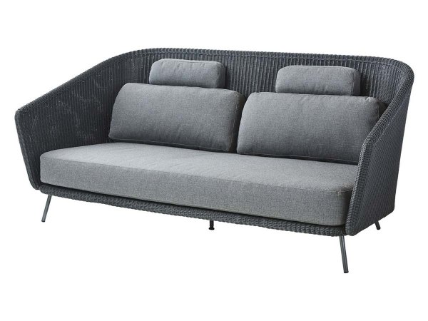 Cane-line: Mega 2-pers. sofa, inkl. grå hyndesæt